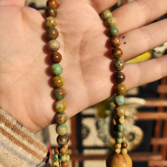 Jay King DTR Mongolian Turquoise Necklace Desert Rose Trading 3 Strand Bead Bib - Picture 9 of 14